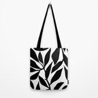 Bold Black White Botanical Leaf Silhouettes Tote Bag Gallery Image 2