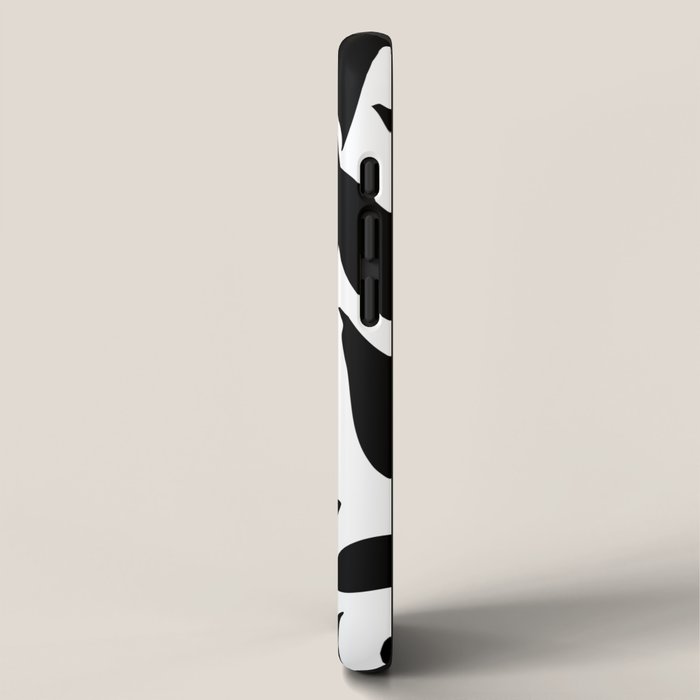 Bold Black White Botanical Leaf Silhouettes iPhone Case Gallery Image 2