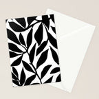 Bold Black White Botanical Leaf Silhouettes Stationery Card Gallery Image 2