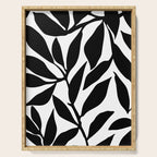 Bold Black White Botanical Leaf Silhouettes Serving Tray Gallery Image 1