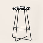 Bold Black White Botanical Leaf Silhouettes Stool Gallery Image 1
