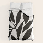 Bold Black White Botanical Leaf Silhouettes Comforter Gallery Image 6