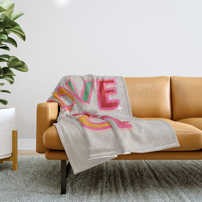 LOVE & JOY Festive Letters Throw Blanket Gallery Image 1