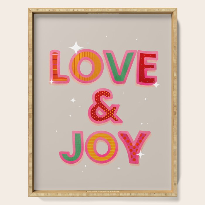LOVE & JOY Festive Letters Serving Tray Gallery Image 1