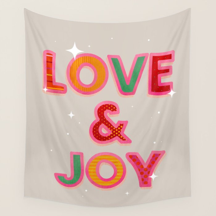 LOVE & JOY Festive Letters Wall Tapestry Gallery Image 4
