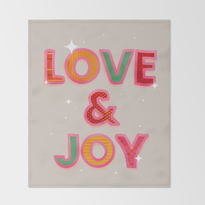 LOVE & JOY Festive Letters Throw Blanket Gallery Image 2