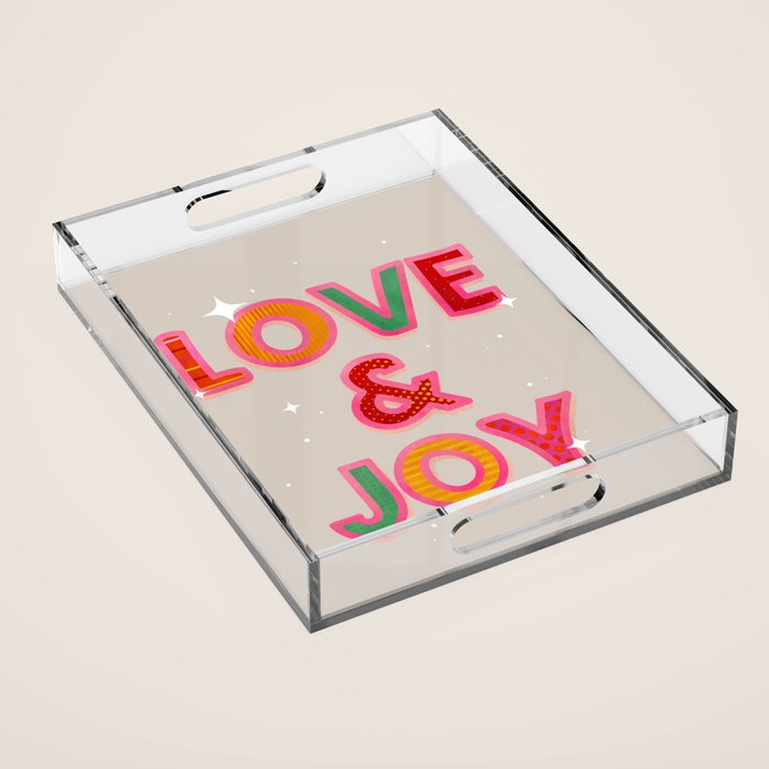 LOVE & JOY Festive Letters Acrylic Tray Gallery Image 1