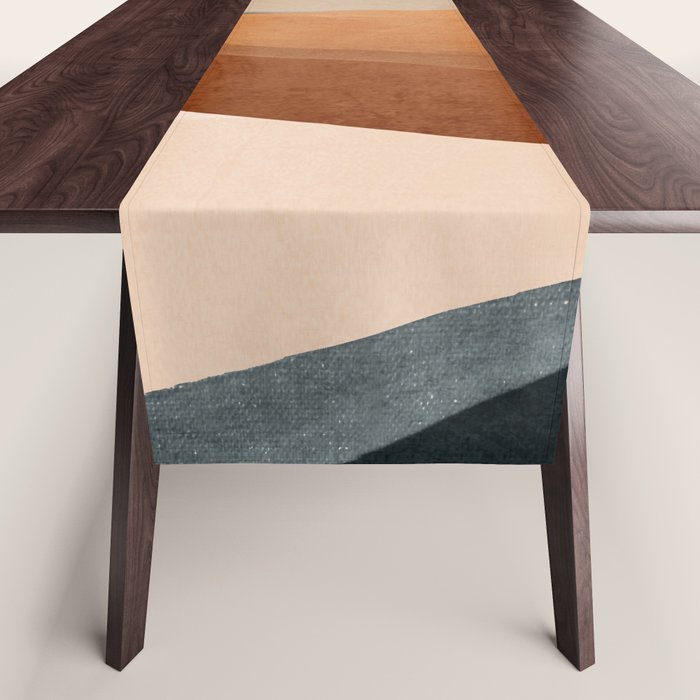 Abstract Art Landscape 41 Terracotta Table Runner Gallery Image 1