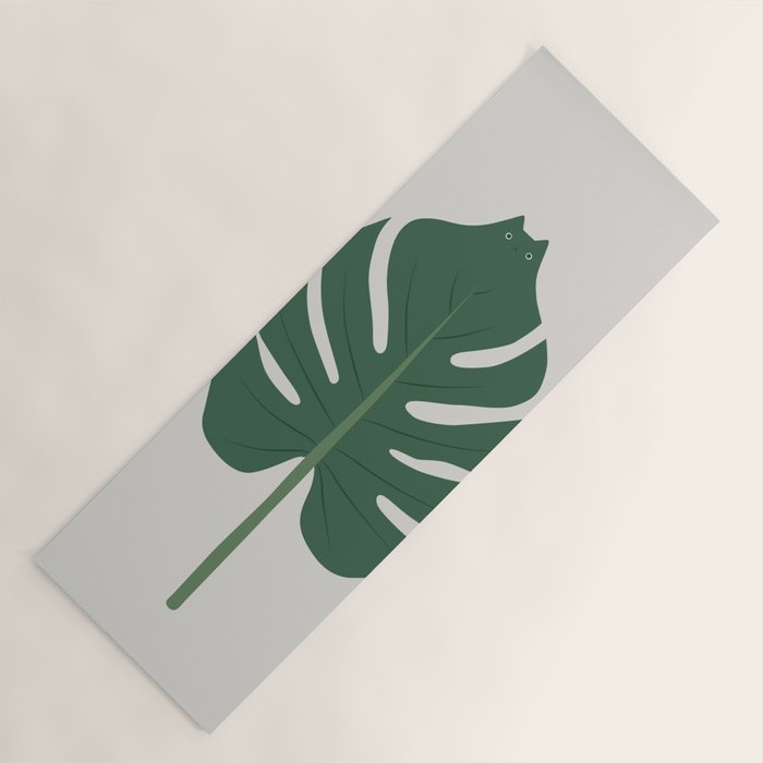Cat and Plant 24: Meowstera Leaf Yoga Mat Gallery Image 1