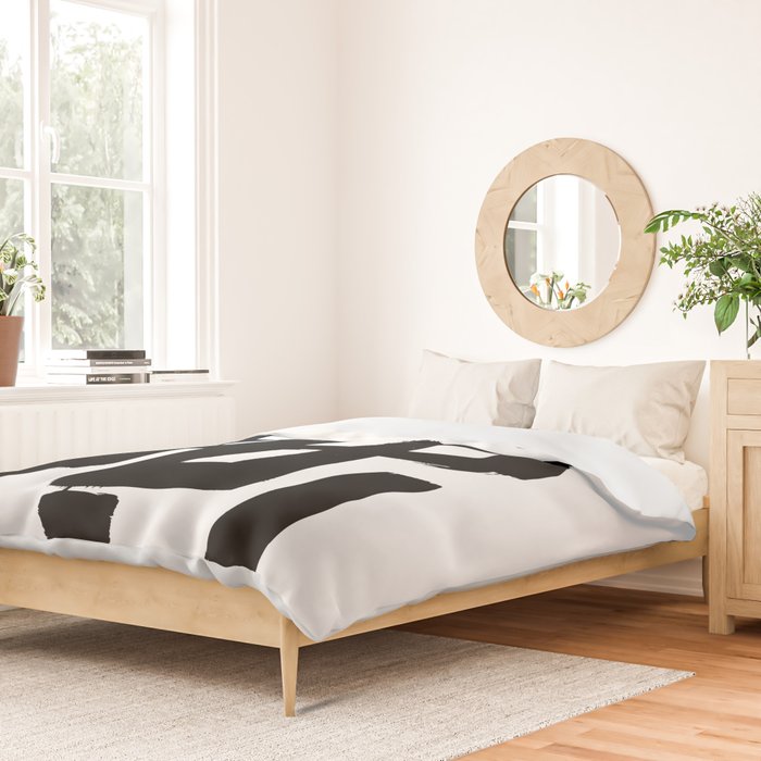 Black Signature White Background Duvet Cover Gallery Image 2
