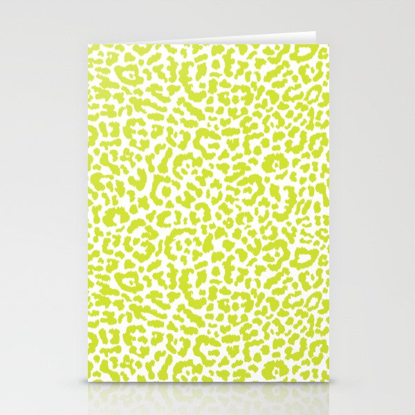 Chartreuse French Leopard Print Stationery Card Gallery Image 2