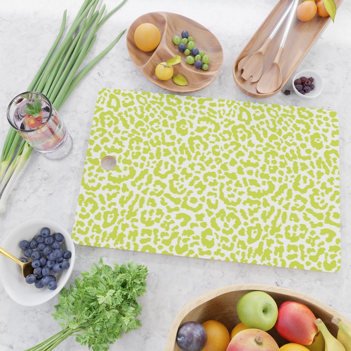 Chartreuse French Leopard Print Cutting Board Gallery Image 2