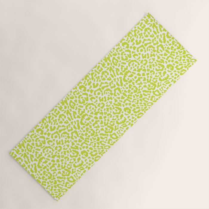 Chartreuse French Leopard Print Yoga Mat Gallery Image 1