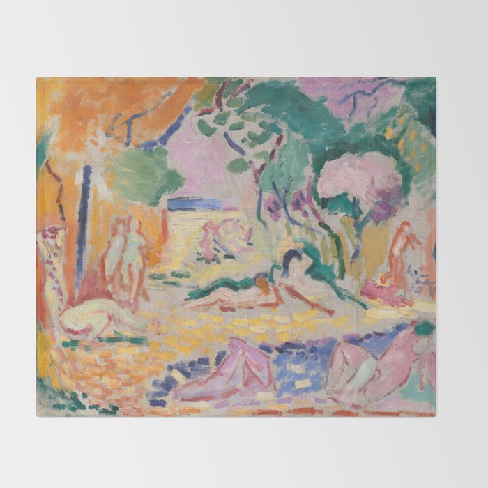 The Joy of Life (sketch) by Henri Matisse Throw Blanket Gallery Image 2