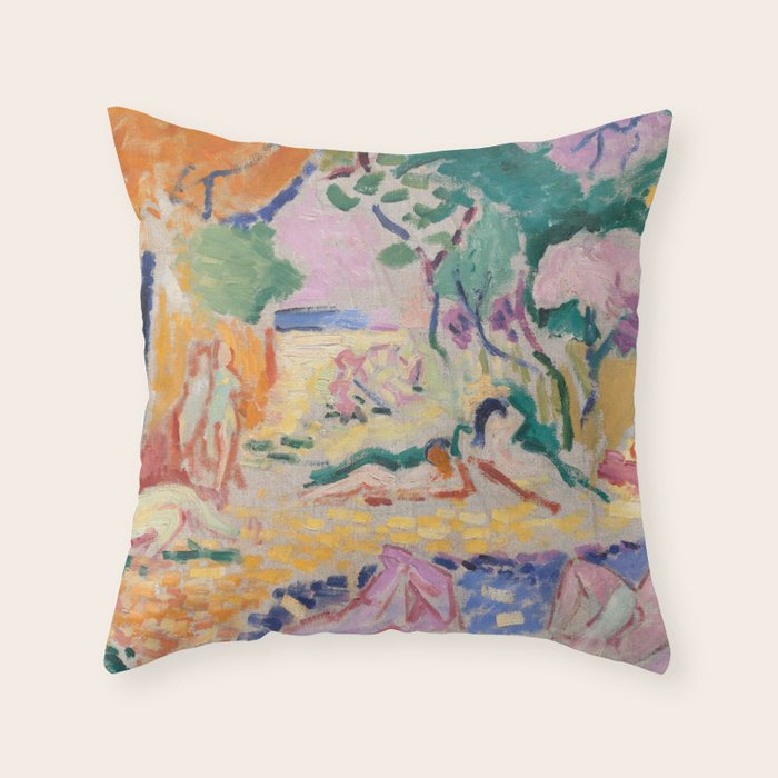 The Joy of Life (sketch) by Henri Matisse Throw Pillow Gallery Image 1