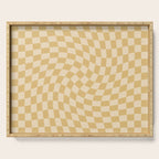 Check III - Mustard Twist â Checkerboard Print Serving Tray Gallery Image 1