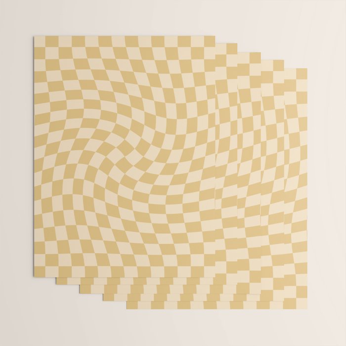 Check III - Mustard Twist â Checkerboard Print Wrapping Paper Gallery Image 3