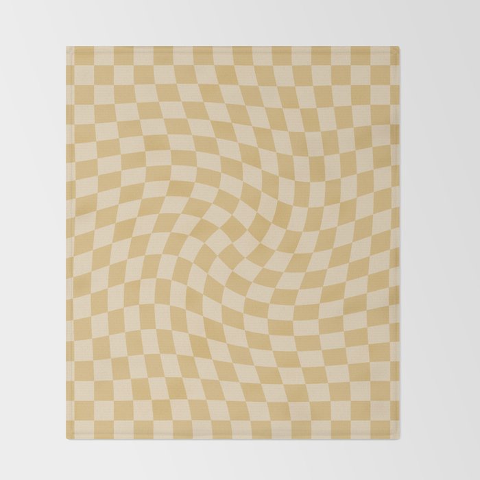 Check III - Mustard Twist â Checkerboard Print Throw Blanket Gallery Image 2