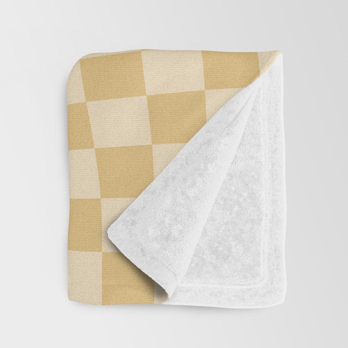 Check III - Mustard Twist â Checkerboard Print Throw Blanket Gallery Image 3