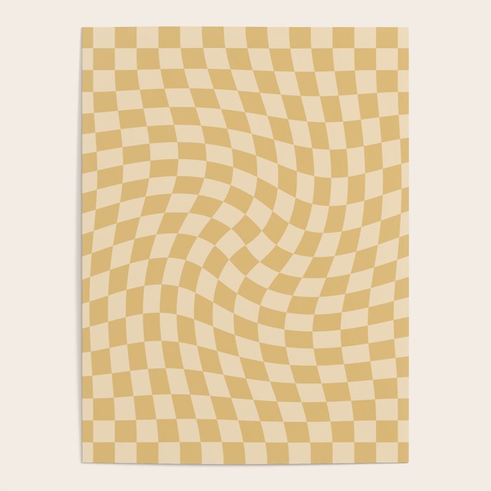 Check III - Mustard Twist â Checkerboard Print Poster Gallery Image 1