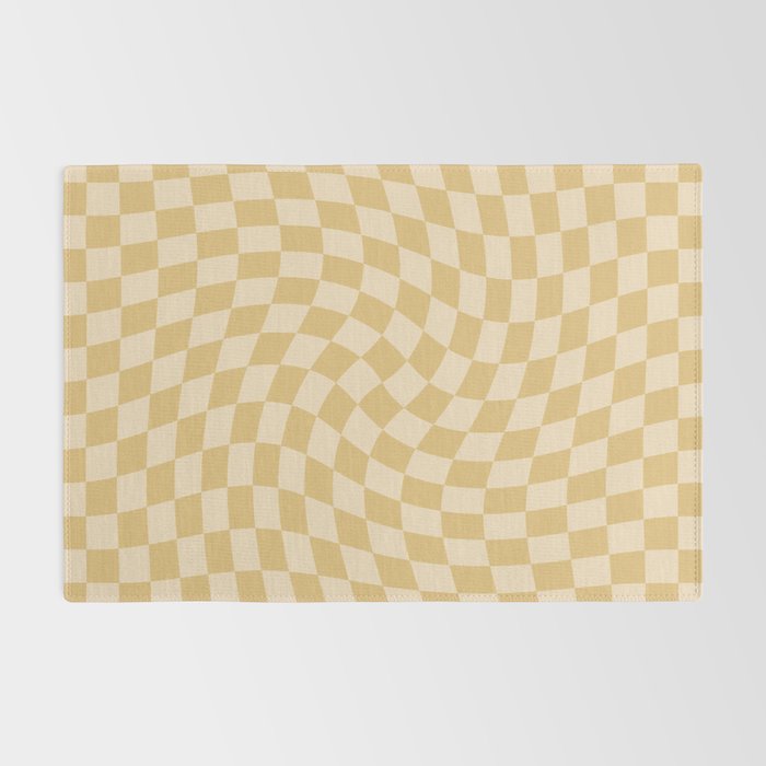 Check III - Mustard Twist â Checkerboard Print Rug Gallery Image 2