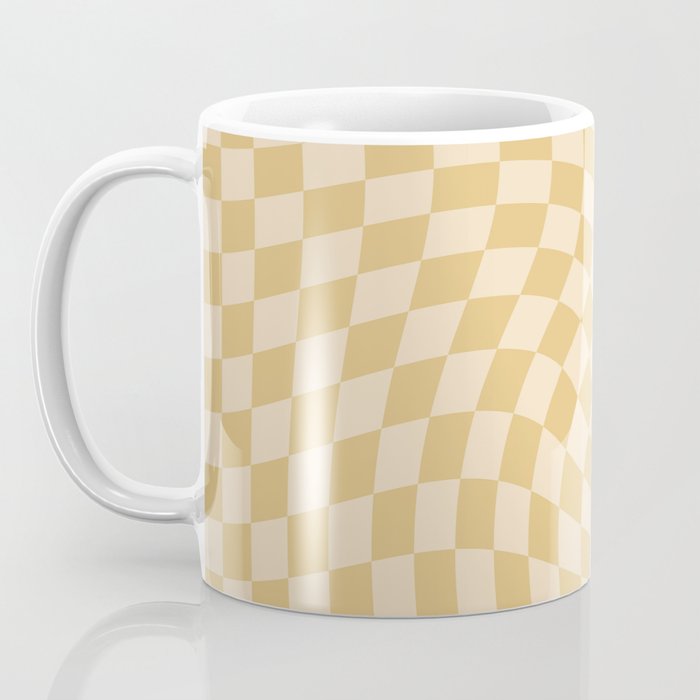 Check III - Mustard Twist â Checkerboard Print Coffee Mug Gallery Image 3