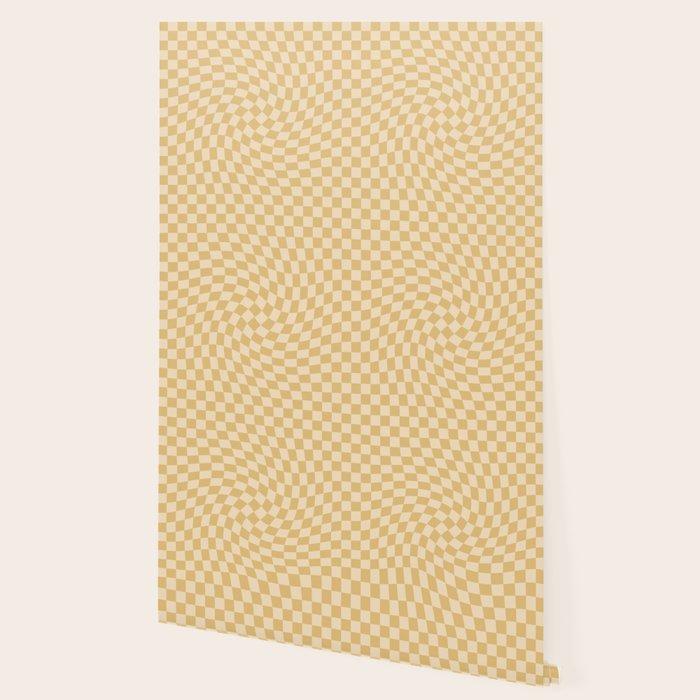 Check III - Mustard Twist â Checkerboard Print Wallpaper Gallery Image 2