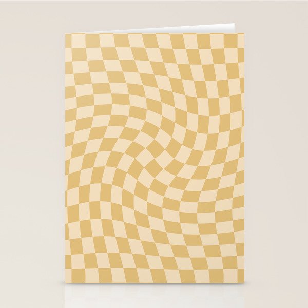 Check III - Mustard Twist â Checkerboard Print Stationery Card Gallery Image 2
