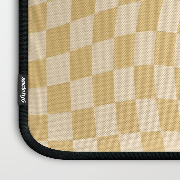 Check III - Mustard Twist â Checkerboard Print Laptop Sleeve Gallery Image 3