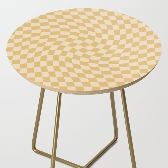Check III - Mustard Twist â Checkerboard Print Side Table Gallery Image 2