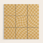 Check III - Mustard Twist â Checkerboard Print Wood Wall Art Gallery Image 1