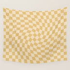 Check III - Mustard Twist â Checkerboard Print Wall Tapestry Gallery Image 4