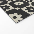 Checkered Daisy - Black ink Welcome Mat Gallery Image 2