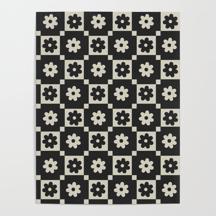 Checkered Daisy - Black ink Poster Gallery Image 4