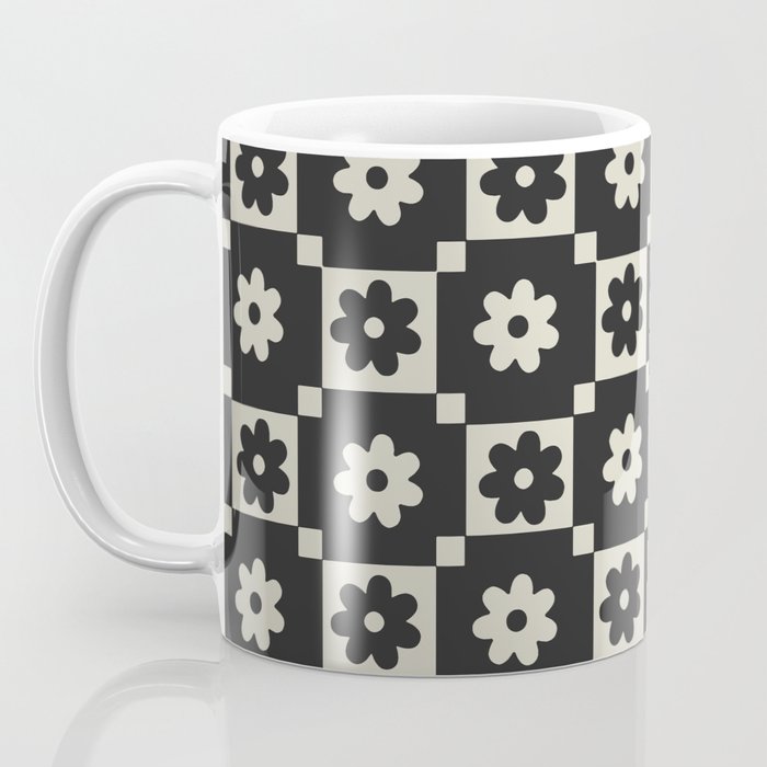Checkered Daisy - Black ink Coffee Mug Gallery Image 3