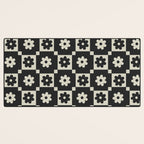 Checkered Daisy - Black ink Desk Mat Gallery Image 3