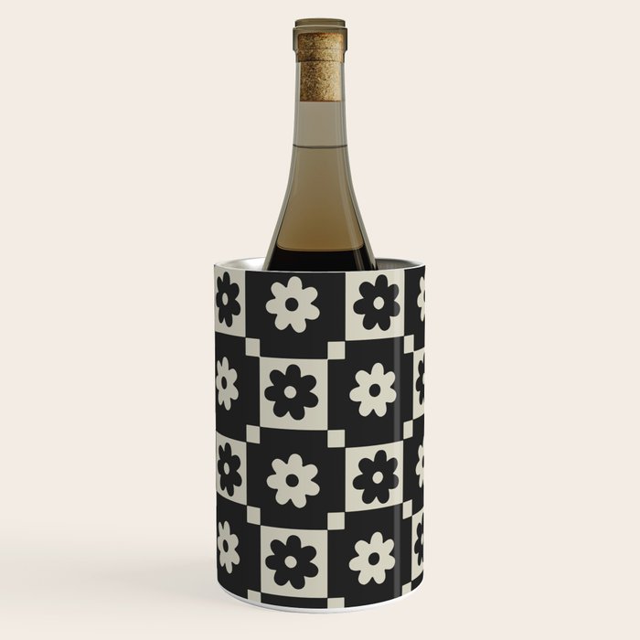 Checkered Daisy - Black ink Wine Chiller Gallery Image 2