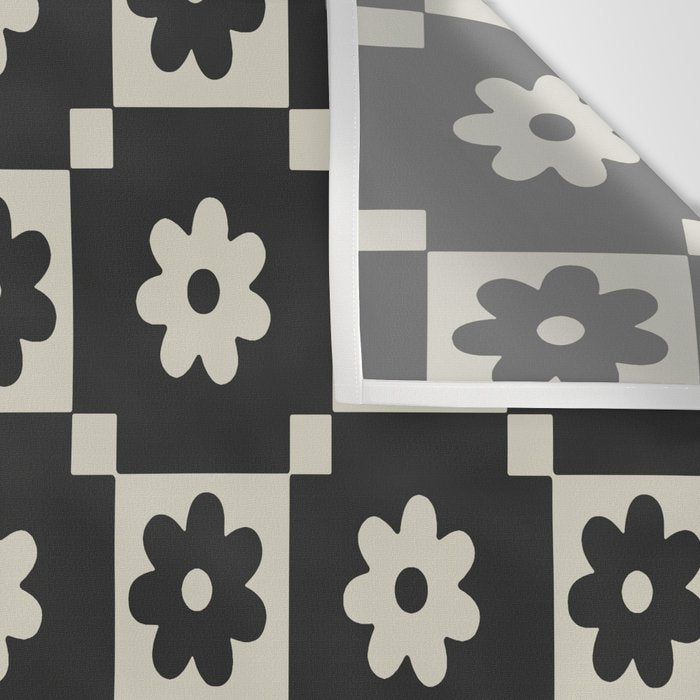 Checkered Daisy - Black ink Wall Tapestry Gallery Image 3