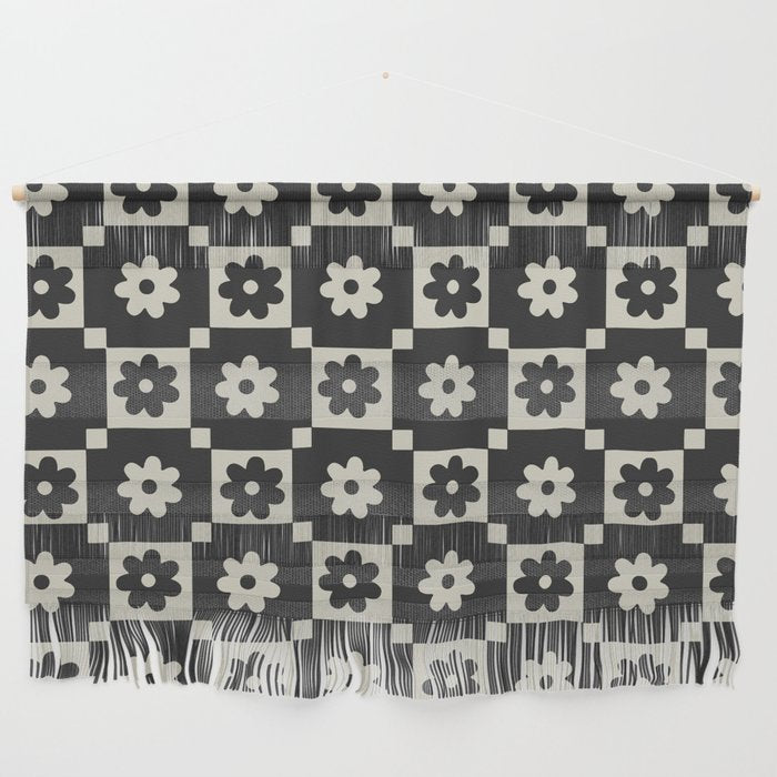 Checkered Daisy - Black ink Wall Hanging Gallery Image 1