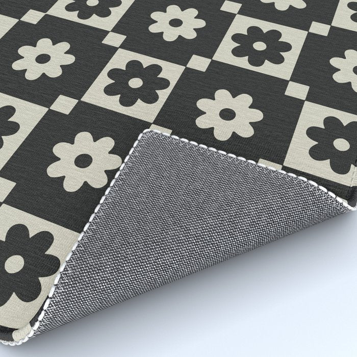 Checkered Daisy - Black ink Rug Gallery Image 4