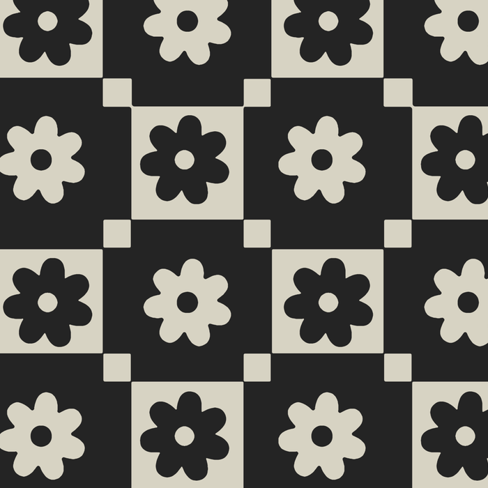 Checkered Daisy - Black ink Coffee Mug Gallery Image 2