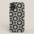 Checkered Daisy - Black ink iPhone Case Gallery Image 1