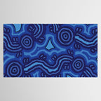 Authentic Aboriginal Art - Blue Campsites Tablecloth Gallery Image 2