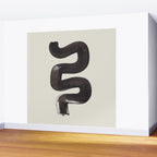 Black & White Minimalist Abstract Shapes Patterns Black Ink Painting Wall Mural Gallery Image 2
