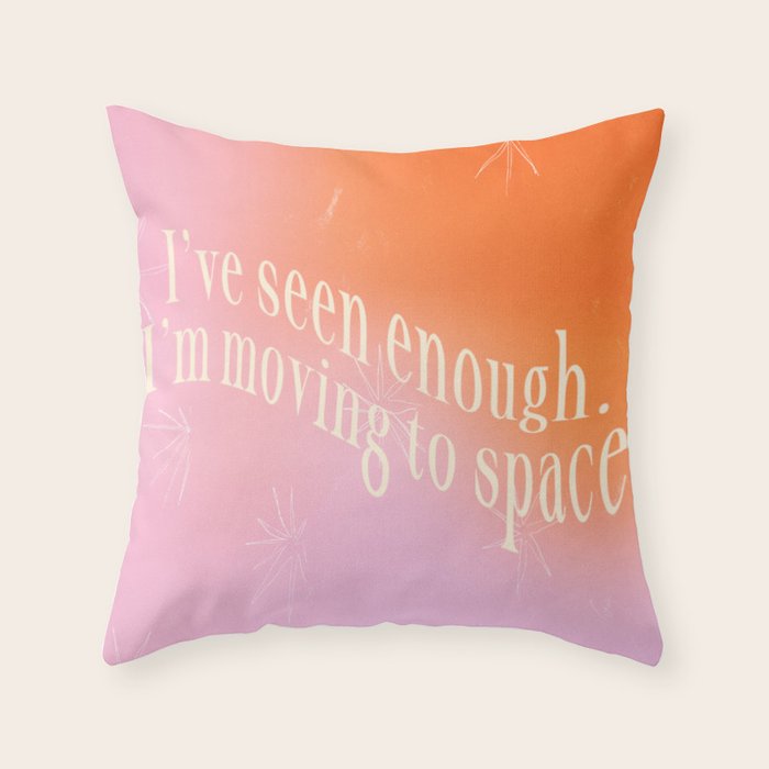 Moving to Space Throw Pillow Gallery Image 6
