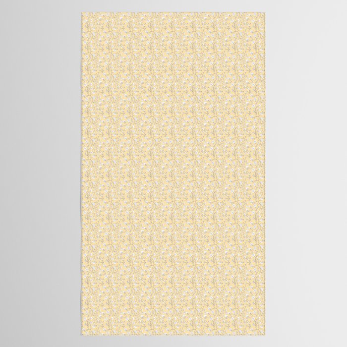 Small Block Print Floral - Butter Tablecloth Gallery Image 2