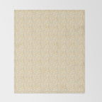 Small Block Print Floral - Butter Throw Blanket Gallery Image 2