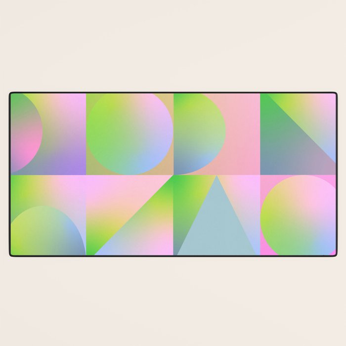 summer pastel gradient shapes Desk Mat Gallery Image 3