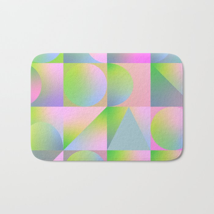 summer pastel gradient shapes Bath Mat Gallery Image 1