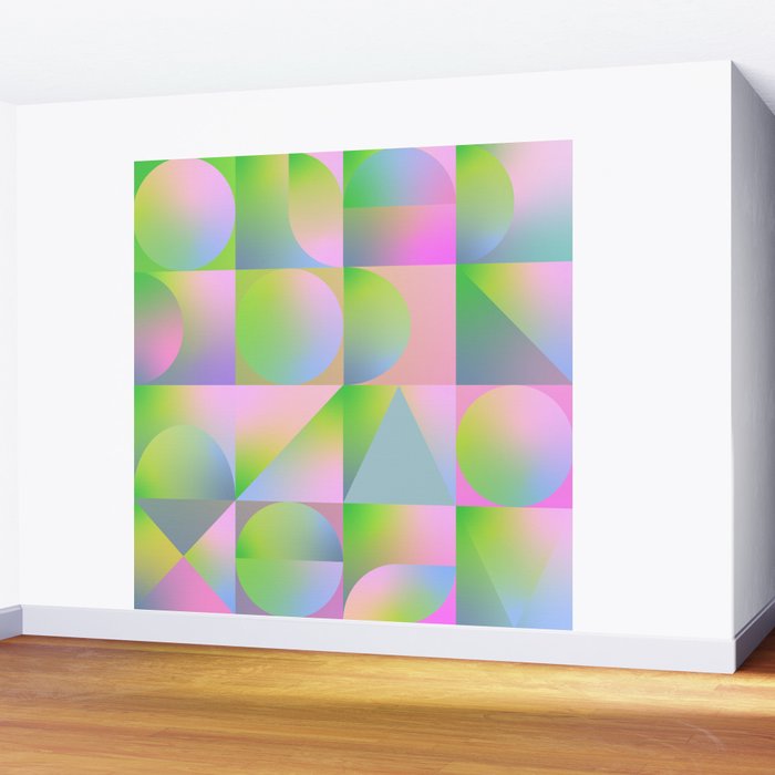 summer pastel gradient shapes Wall Mural Gallery Image 2